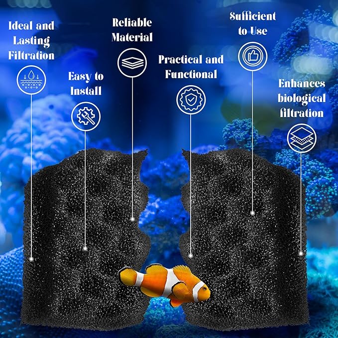 Maxcheck 20 Pcs Foam Filters Media Pads Compatible with Fluval 304/305/ 306/404/ 405/406 Foam Filter Media Replacements Sponges for Aquarium Canister Accessories