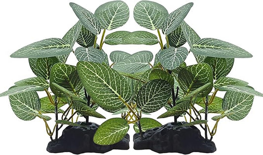 Silk Aquarium Plants, Artificial Fake Aquarium Plants Small Betta Fish Tank Plants Plastic Realistic Decorations Set 2PCS (Style E)