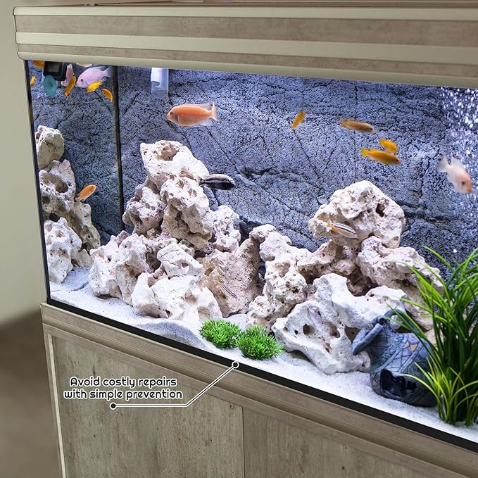 Pangda 2 Pcs 23.6 x 15 Inch Aquarium Fish Self Leveling Mat for Under Tank 5mm Thick Foam Compressible Neoprene Mat with Adhesive Backing Shockproof Waterproof Easy to Cut Stability, Black