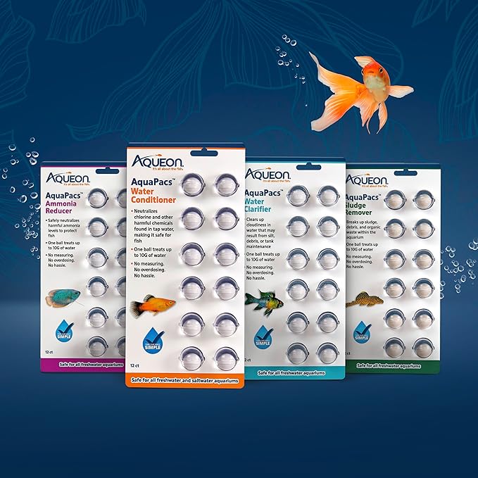 Aqueon AquaPacs Water Conditioner 12 Pack, 10 Gallon