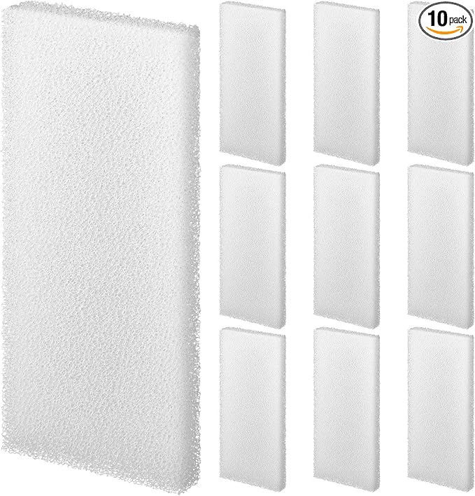 Nosiny 10 Pcs Filter Pad Compatible with Fluval U2 Underwater Sponge Aquarium Filter Media Replacement Accessories Compatible for Aquarium, Fish Tank