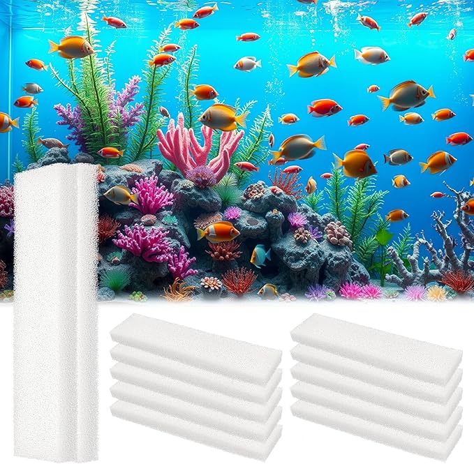 12-Pack A-226 Foam Filter Pads Inserts Compatible with Hagen Fluval 404/405 / 406/407 Filtration Systems Sponge, Aquarium Bio Sponge Replacement for Fluval Foam Filter, Easy to Insall