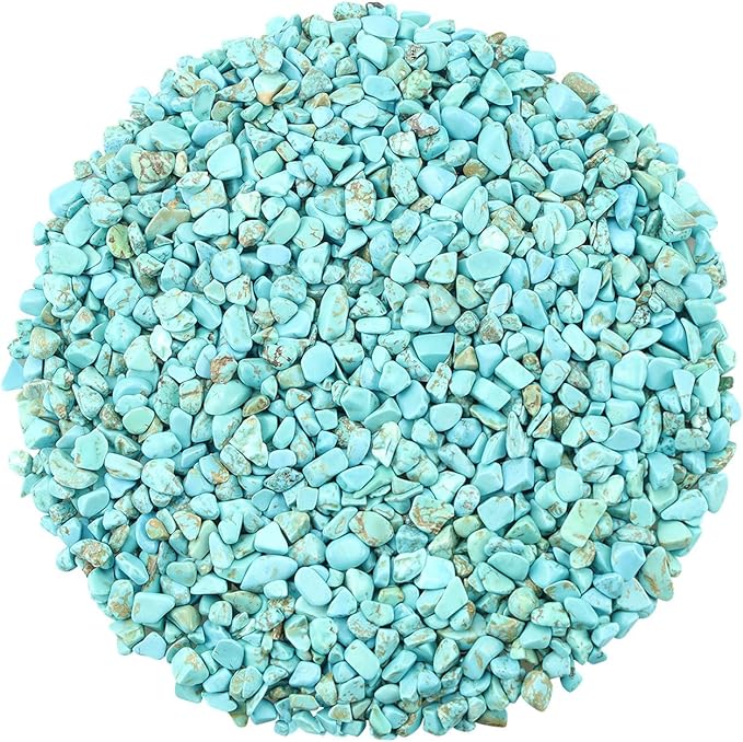 ZHIYUXI Turquoise 1lb Crystal Chips Bulk Fish Tank Decorations Aquarium Rocks Gravel Vase Filler Stones Crystals for Candle Making Witch Kit Gravel for Plants Quartz Sand Gemstone Terrarium Supplies