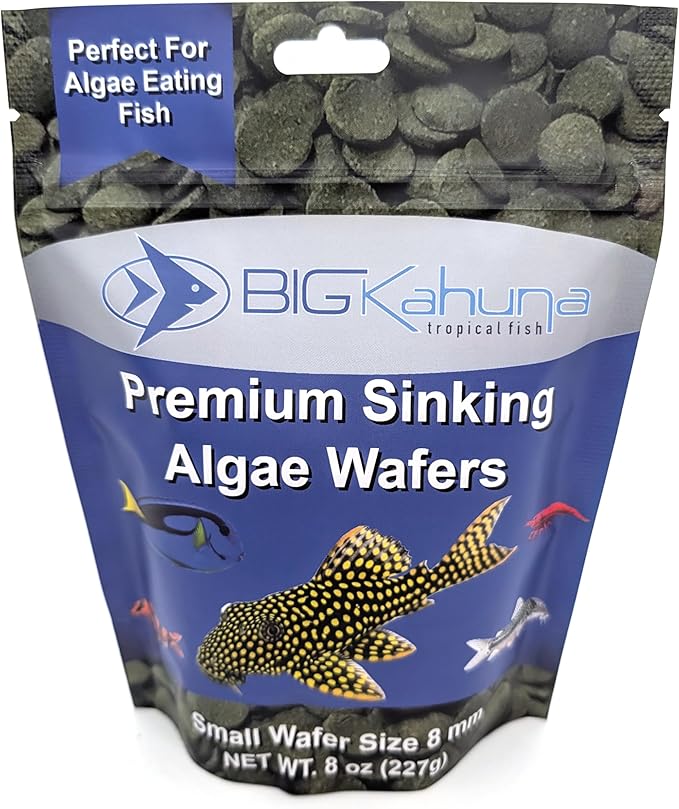 Small 8mm Algae Wafer - Algae Wafers for Bottom Feeders - The Best Pleco Wafers & Pleco Food Available - Algae Wafers for Snails (8 oz)