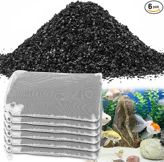 6 Pack Aquarium Activated Carbon Bags, Chemical Aquarium Filter Media, Activated Charcoal Fit for Marineland All C-Series and Magniflow Canister Filters, Rite-Size S, T and X, Fish Tank Carbon Filte