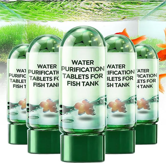 Water Purification Tablets for Fish Tank, Powerful Aquarium Water Purification Tablet, Efficient Clear Turbidity & Improve Water Quality, Remove All Kinds of Turbidity from Fish TankWater (5pcs)