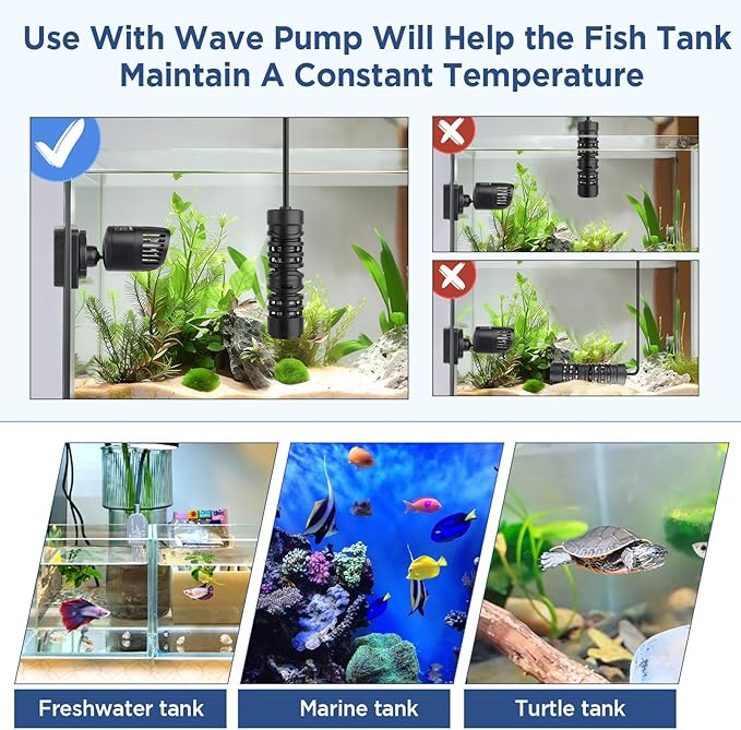 hygger Betta Aquarium Heater,25W/50W/100W/150W/ Removable Shell Submersible Fish Tank Heater with LED Digital Display,100W Suitable for 8-26 Gallon Freshwater and Saltwater Fish Tank