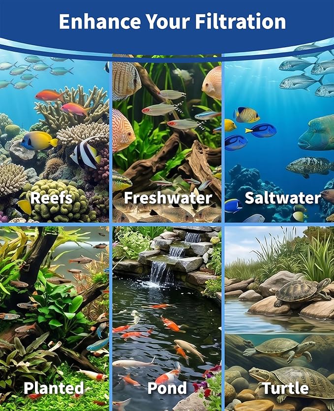 12PCS Aquarium Filter Media Bags, 6PCS 4” x 4” & 6PCS 3” x 8” Extra Fine 100 Micron Mesh with Plastic Zipper for Fish Tank Filter Media, Activated Carbon