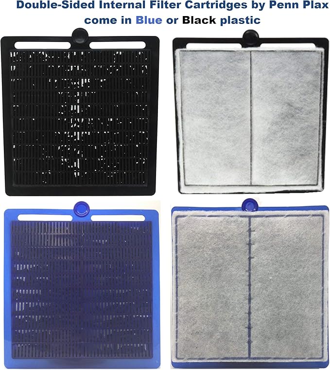 Penn-Plax Cascade 300 GPH Hang On Filter Replacement Media, 3 Pack - Dual-Sided Aquarium Filter Cartridge with Activated Carbon & Poly-Fiber Floss for CPF5 -Fresh & Saltwater - Blue & Black, ‎10x3x7in