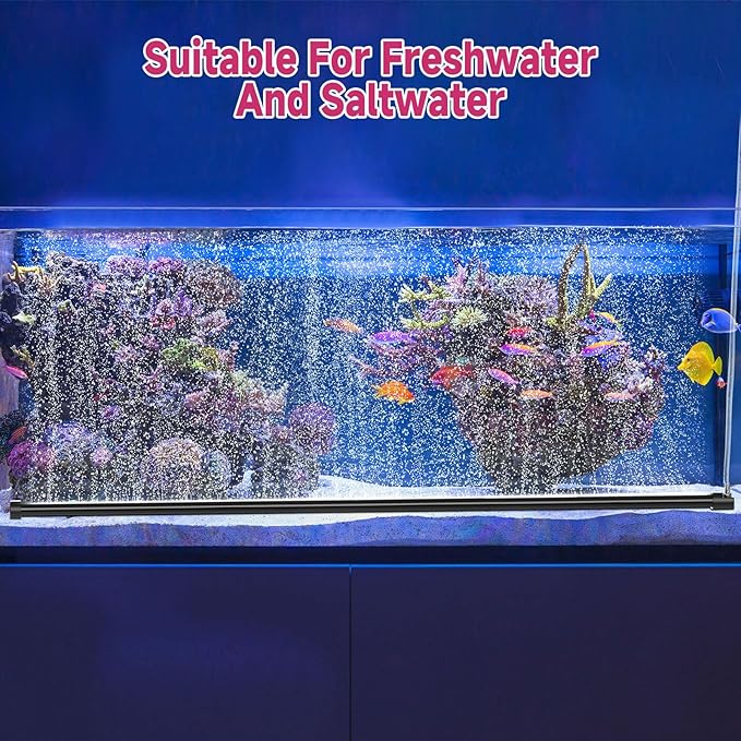 hygger Aquarium Bubble Curtain Wall, Quiet Fish Tank Air Stone with Accessories, High Dissolved Aquarium Bubbler Oxygen Diffuser Decoration for Freshwater & Saltwater