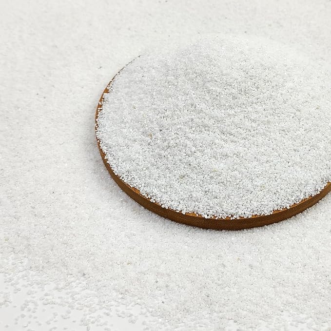 FANTIAN 20 lbs Aquarium White Sand, 0.8-2 mm Small Aquarium Gravel for Fish Tank. Decorative Sand for Aquarium, Paintings, Plants Potted, Fire Pits, Candle, Vase and Crafts