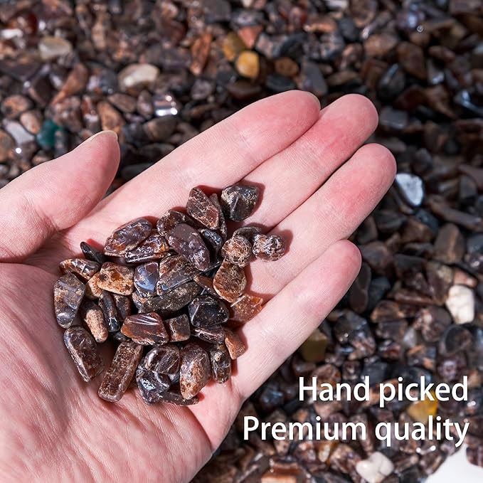 Garnet Crystal Chips 2lbs (1000+ Pieces) – 8-15mm Natural Deep Red Gemstones for Jewelry Making, Healing Crystals, Plants, Aquarium Decor & Spiritual Gifts – Stone of Passion & Vitality