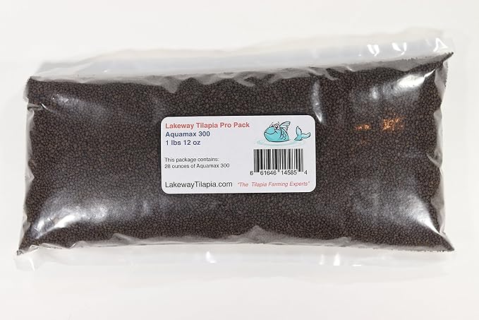 Pro Pack 40 Tilapia Food - to Raise 40 Tilapia from Fry Stage Up to 6 Inches Long with 1lb 12oz of 300, 2lb 8oz of 400 and 1.6oz of Algae Discs