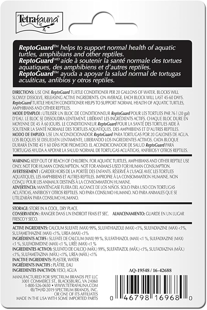 TetraFauna ReptoGuard Turtle Health Water Conditioner 1 Count, Slow-Release
