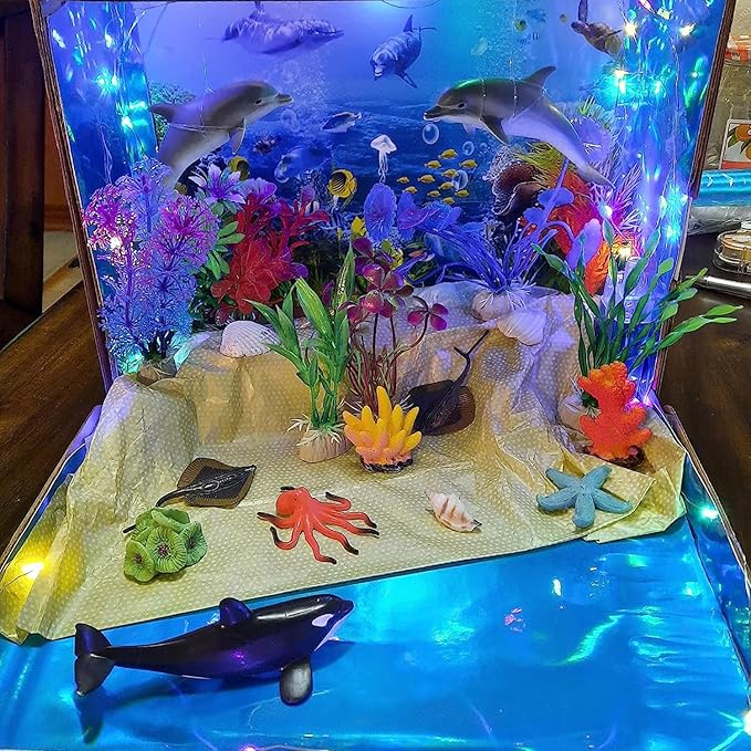 Artificial Aquarium Plants, 12pcs, Coral, Seaweed Water Plants, Fish Tank Lifelike Decorations, for Household and Office