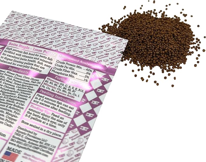 Aquatic Provisions Betta Staple Fish Food, 0.88 oz (25g) Floating 1mm High Protein Pellets