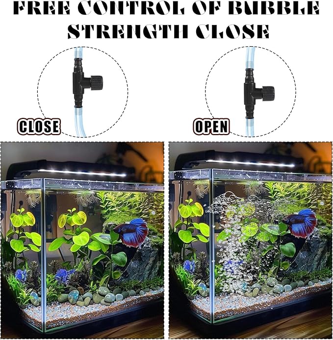 10Pcs Aquarium Air Control Valves for 3/16" (4mm) ID Airline Tubing, Adjustable Black T Shaped Hose Connectors Single Way Plastic Air Flow Controllers Regulators, Air Pump Accessories for Fish Tank
