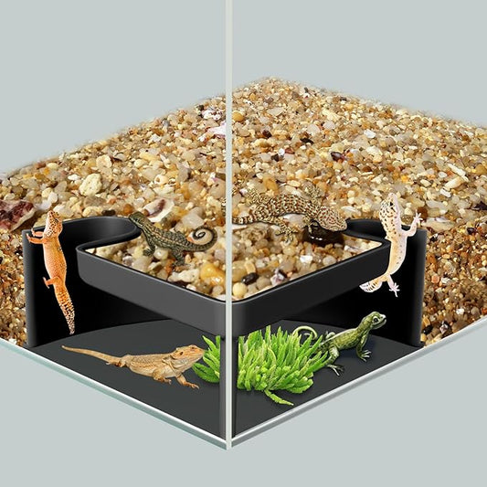 CPLIKE Aquarium Cave Hideout with Viewing Window – Corner Fish Tank Tunnel for Pleco, Cory Catfish, Kuhli Loach, Shrimp & Betta – 2 Hole Plastic Breeding Shelter for Bottom Dwellers (6"x6"x2.5")