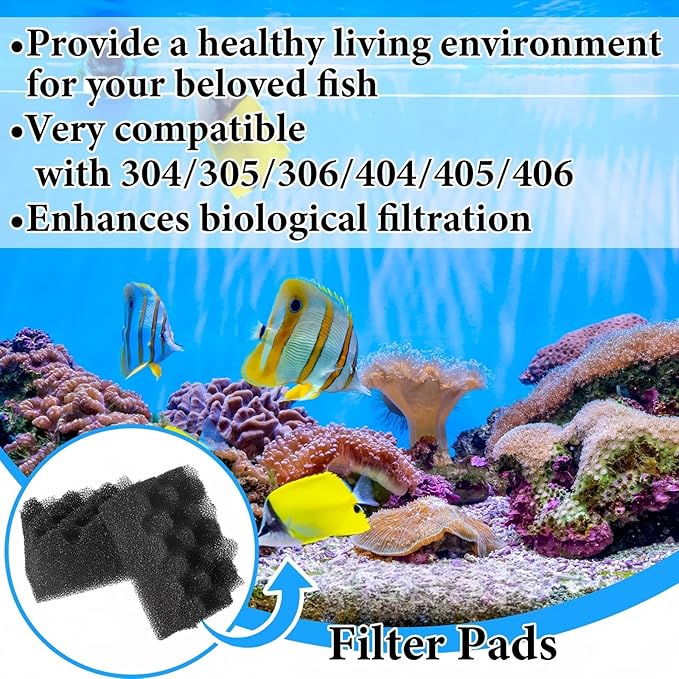 Maxcheck 20 Pcs Foam Filters Media Pads Compatible with Fluval 304/305/ 306/404/ 405/406 Foam Filter Media Replacements Sponges for Aquarium Canister Accessories