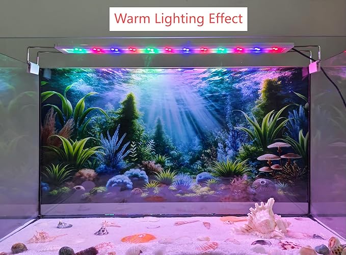 Fantasy Water Plants Aquarium Background Blue Green Plants Fish Tank Background 30x18 Inches PVC Glass Container Decoration with Tapes