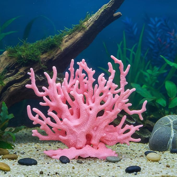 Artificial Aquarium Coral Ornament Pink Fish Tank Fake Coral Plastic Fish Tank Plants Decoration Aquarium Decor Plastic Plant for Aquariums Landscape