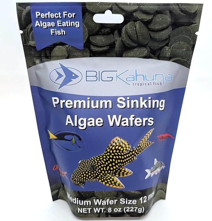 Medium 12mm Algae Wafer - Algae Wafers for Bottom Feeders - The Best Pleco Wafers & Pleco Food Available - Algae Wafers for Snails (8 oz)