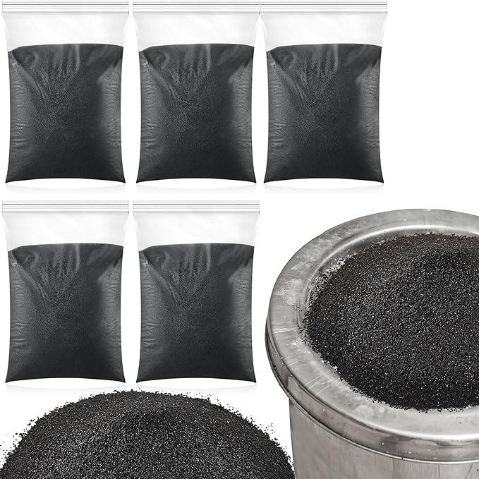 Sasylvia 5 Pack Black Silica Sand for Fireplace Sand Station Refiller for Indoor and Outdoor Fire Pits Facilities, Easy Cleaning Garden Landscaping, Arts Craft and Aquarium