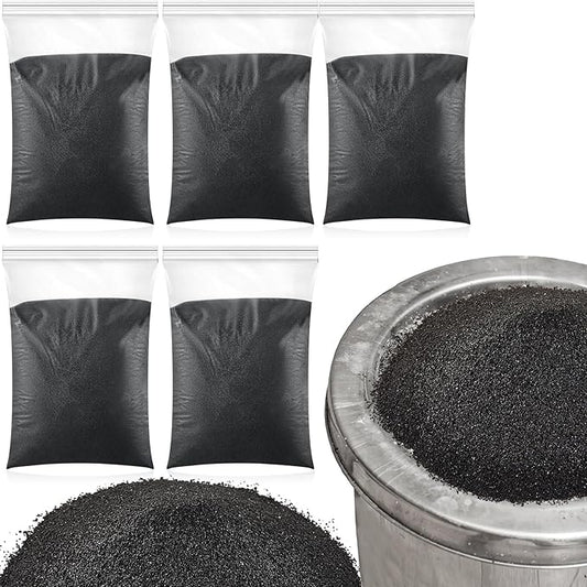 Sasylvia 5 Pack Black Silica Sand for Fireplace Sand Station Refiller for Indoor and Outdoor Fire Pits Facilities, Easy Cleaning Garden Landscaping, Arts Craft and Aquarium