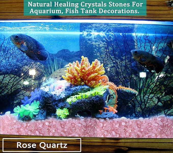 MAIBAOTA Natural Rose Quartz Crystal Quartz Rocks Chips Vase Filler Rocks for Succulent Plant Small Fish Tank Aquarium Gravel Decorative Pebbles Stones(200 gram)