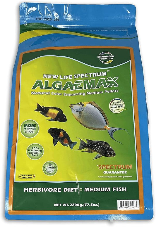 New Life Spectrum AlgaeMax Medium Pellet for Fresh & Saltwater Fish Bag, 2200g
