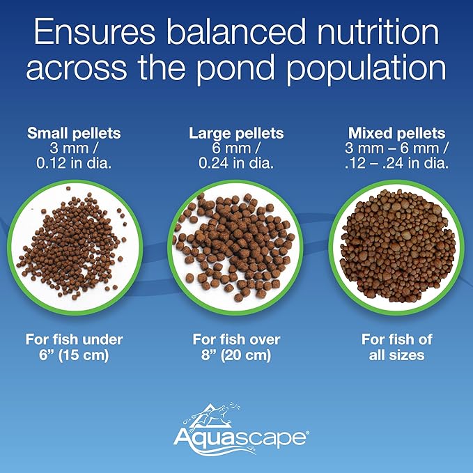 Aquascape Premium Staple Pond and Koi Fish Food, Mixed Pellet Size, 2.2-Pounds