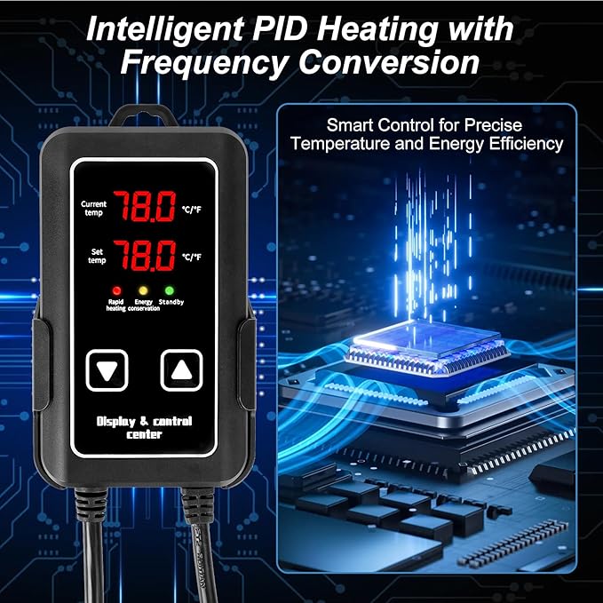 Aquarium Heater for Fish Tank: 500W Fish Tank Heater External Temperature Control Intelligent Leaving Water Automatically Stop Submersible Heater for Fish Tank 75-120 Gallons Freshwater Saltwater