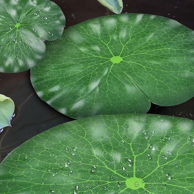 6Pcs Floating Lily Pads for Ponds: Realistic Lily Pads Leaves, Artificial Floating Foam Lotus Leaves Pond Decor for Pond Pool Koi Fish Patio Aquarium