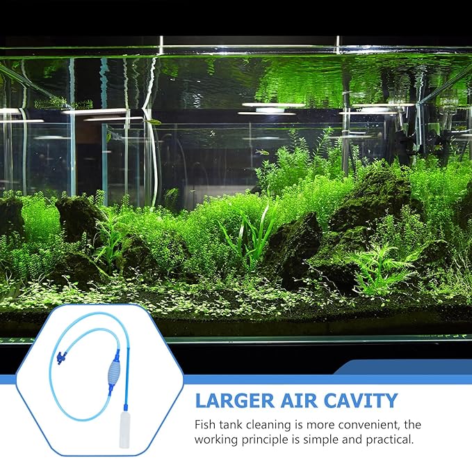 Toyvian Fish Tank Cleaner Gravel Vacuum Water Changing Device Sand Washing Tool Large Blue Aquarium Gravel for Household Aquatic Pet Maintenance