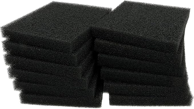ALEGI Aquarium Bio Sponge Fitler Media, 6.28 x 5.5 x 0.78 Inch Fish Tank Filter Cartridge Filter Foam Pad Inserts for ML350 (12 Pack)
