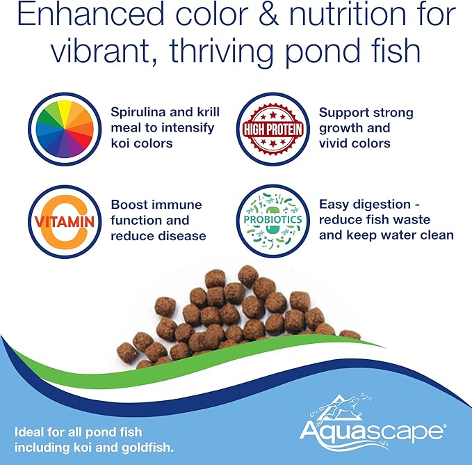 Aquascape Premium Color Enhancing Fish Food Pellets for Pond, Koi, Goldfish and More (4.4 lbs / 2 kg)