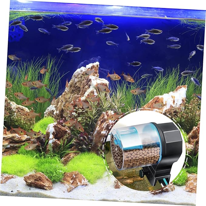 POPETPOP Aquarium Fish Feeding Device Automatic Turtle Feeder Decorative Feeder Easy to Clean Fish Tank Accessory