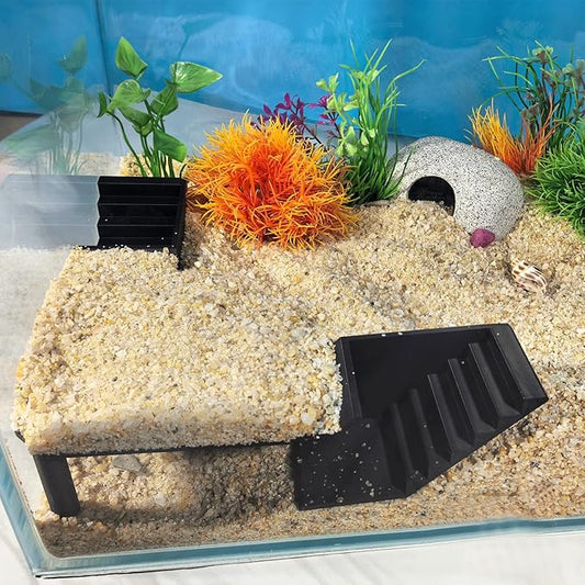Aquarium Undergravel Fish Tunnel Hide Cave Corner Fishes Tank Decorations Under Gravel Viewing Tunnel Fish Cave for Aquarium Hideout (Black,Style 3)