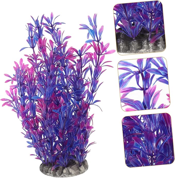 GANAZONO Aquarium Plant Decor Realistic Artificial Water Grass for Fish Tank Aquatic Plants for Decoration for Reptile Cages and Aquariums