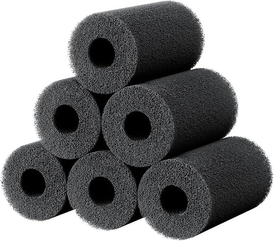 Pawfly 6 Pack Pre-Filter Sponge, Aquarium Filter Sponge 0.8" Intake Sponge Foam Roll for Small Fish Shrimp Fry Fish Tank Covers Accessories