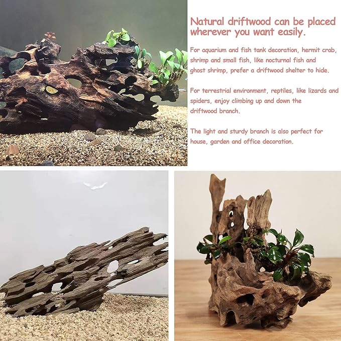 kathson Aquarium Large Driftwood Natural Wood Assorted Branches Fish Tank Driftwood Decoration Reptiles Habitat Wood Decor