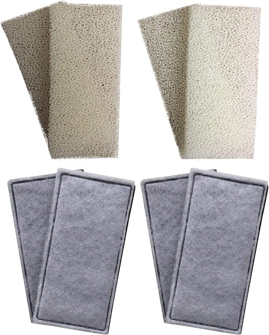 Finest-Filters 4 x Compatible Foam and 4 x Compatible Polycarbon Carbon Cartridges to Fit Fluval U2 Internal