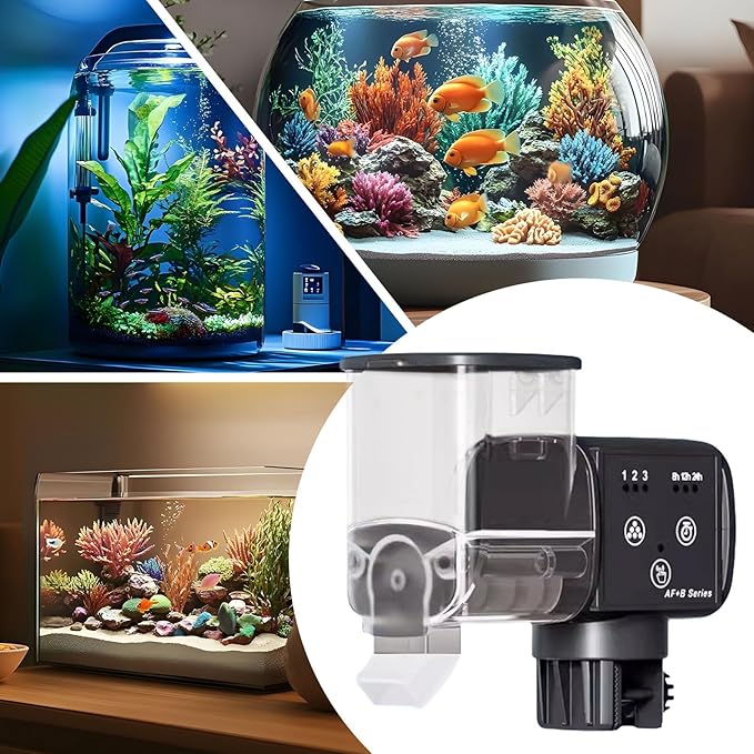 Fish Food Vacation Feeder - Automatic Waterproof Feeding Dispenser with Timer - Automatic Fish Feeder,for Betta Turtle Pellet Vacation Weekend Day Traveling Pond