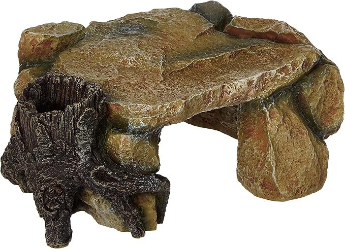 Trixie 8847 Rock Plateau with Tree Trunk Aquarium Decoration 25 cm,Brown