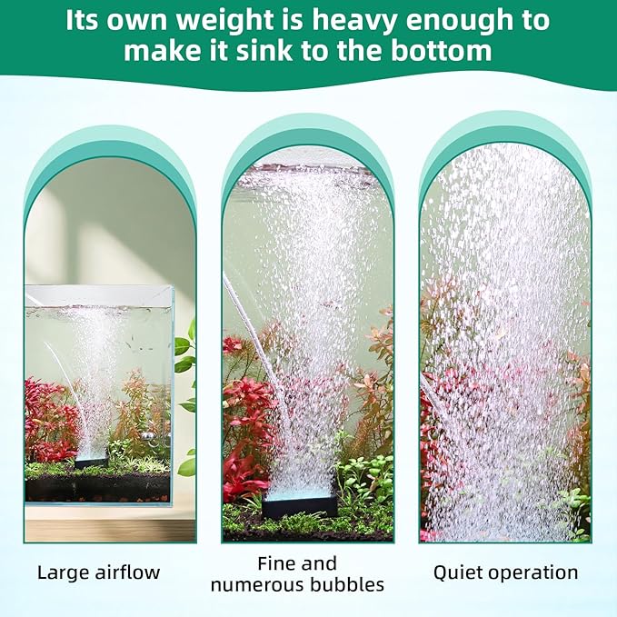 hygger Air Stone for Aquarium: High Dissolved Oxygen Diffuser Kit for Freshwater or Saltwater Fish Tank Hydroponic Hydroponics and Air Pump- 3.1W x 4.5L Inch Air Bubble Stone