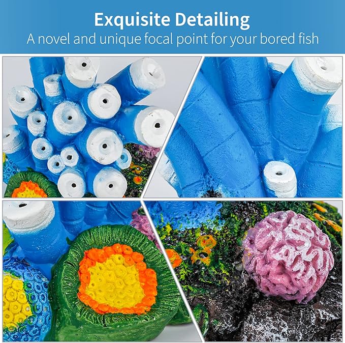 Uniclife Aquarium Ornament Bubbler with 6.5 ft. Airline Tubing, Air Stone and Air Valve Connector for Fish Tank Decoration