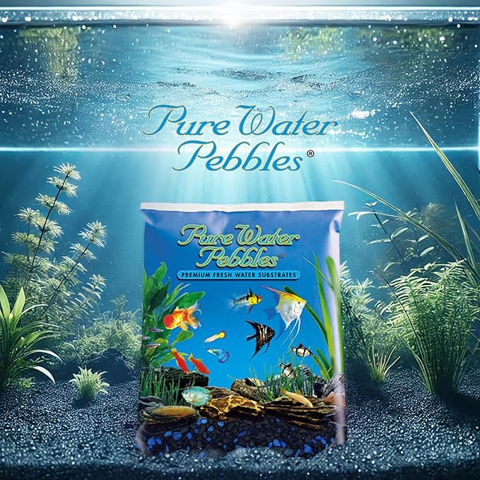 Pure Water Pebbles Midnight Glo Aquarium Gravel - 5 lbs - Non-Toxic, Colorfast, Vibrant Substrate for Aquariums, Terrariums, Ponds & Crafts