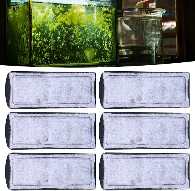Tbest Fish Carbon Filter,Marina Aqua One Filter,Charcoal Cartridge F 6Pcs Aquarium Filter Cotton Replacement Wallmounted Filter Accessory for Fish Tanks