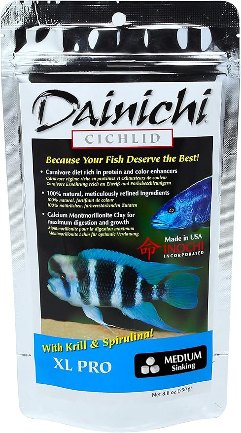 Dainichi Cichlid Food - XL PRO Medium Sinking (5 mm) Pellets, 8.8 oz (250 g)