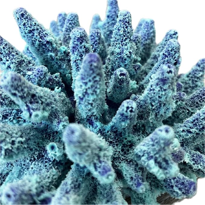 Medium Acropora Gemmifera – Artificial Coral for Fish Tank & Aquarium Decor – #101 (Aqua/Purple)